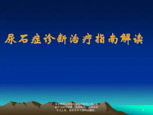 泌尿系结石诊断治疗指南