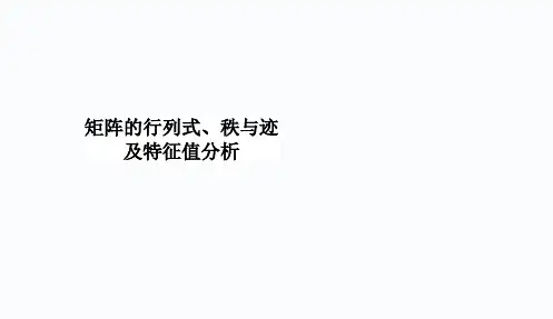 矩阵的行列式、秩与迹及特征值分析