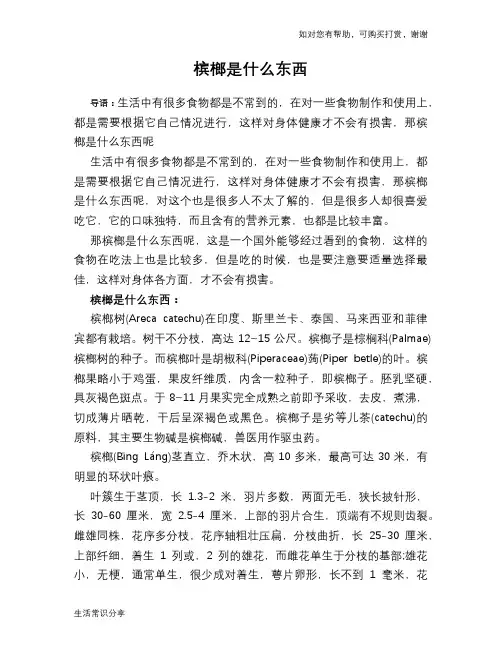 槟榔是什么东西