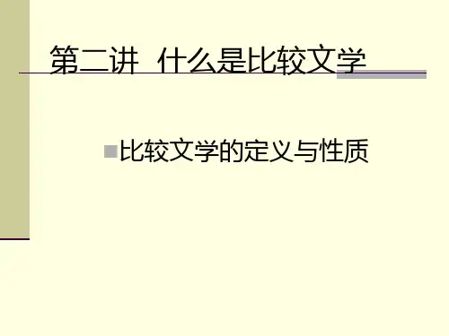 什么是比较文学