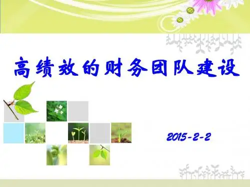 (最新)高绩效的财务团队建设讲义课件