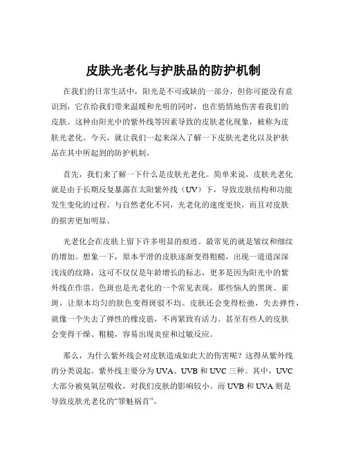 皮肤光老化与护肤品的防护机制