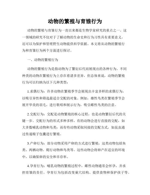 动物的繁殖与育雏行为