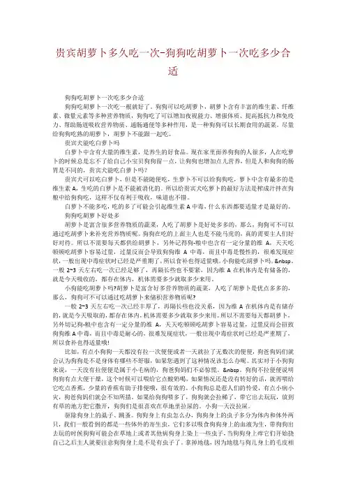 贵宾胡萝卜多久吃一次-狗狗吃胡萝卜一次吃多少合适