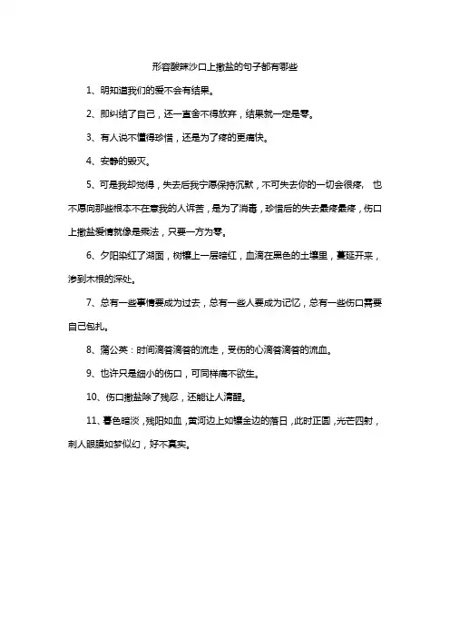 形容酸辣沙口上撒盐的句子都有哪些