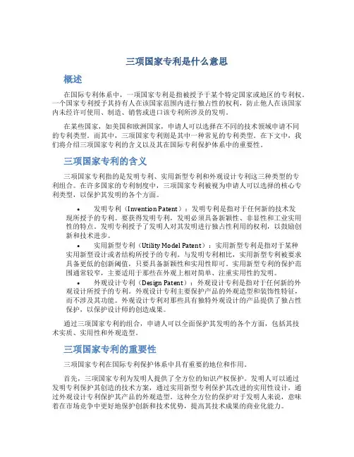 三项国家专利是什么意思