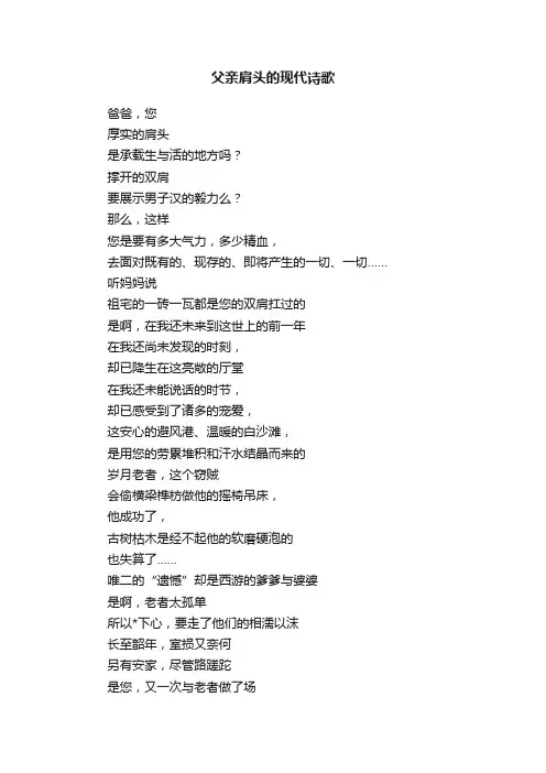 父亲肩头的现代诗歌