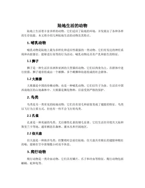 陆地生活的动物