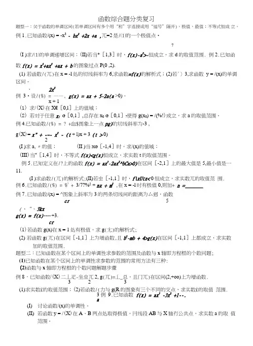 高中数学函数与导数综合题型分类总结.doc