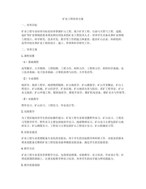 矿业工程培养方案