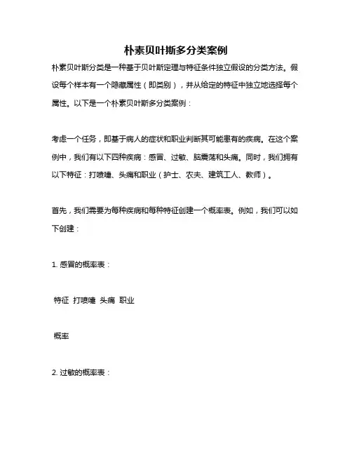 朴素贝叶斯多分类案例