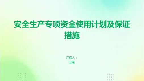 安全生产专项资金使用计划及保证措施