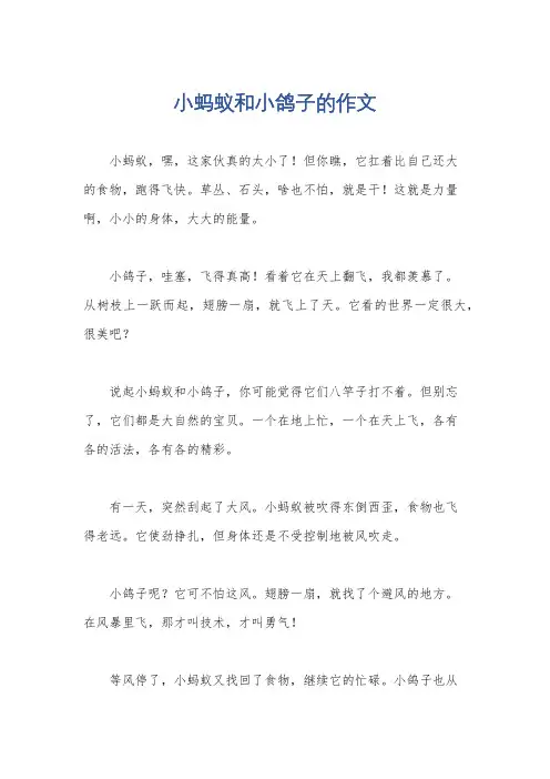 小蚂蚁和小鸽子的作文
