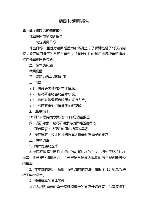橘园市场调研报告