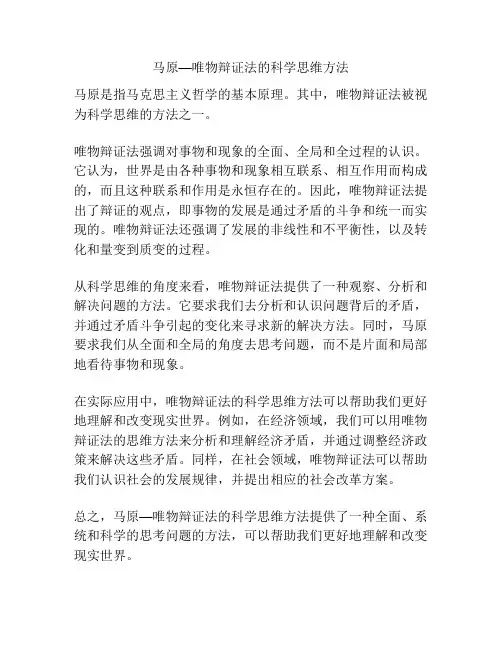 马原—唯物辩证法的科学思维方法