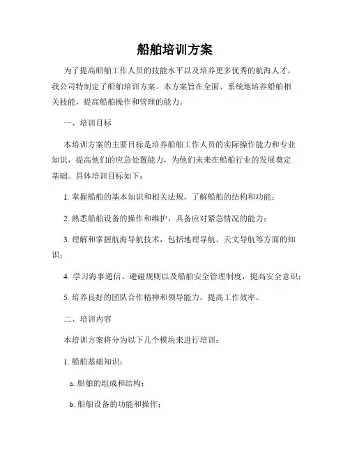 船舶培训方案