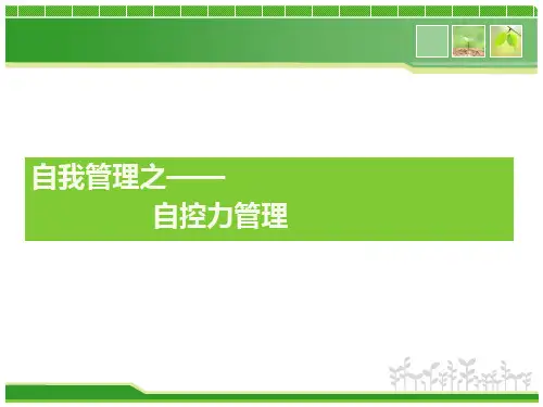职业经理人的自我管理之三自我控制能力