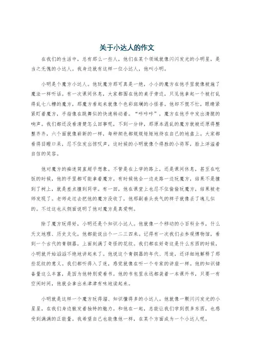 关于小达人的作文