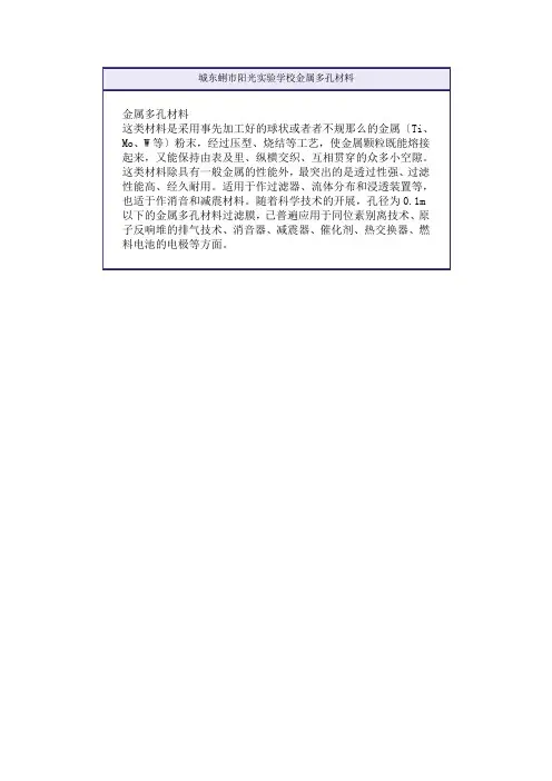 金属多孔材料