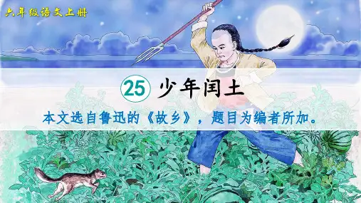 部编版语文精选课件六(上)第25课《少年闰土》PPT