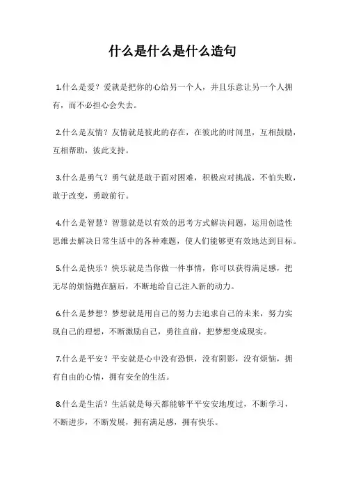 什么是什么是什么造句