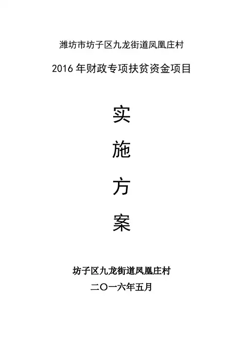潍坊坊子区九龙街道凤凰庄村