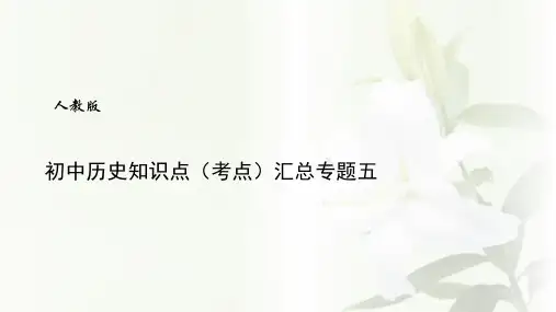 初中历史知识点(考点)复习专题五辽宋夏金元时期