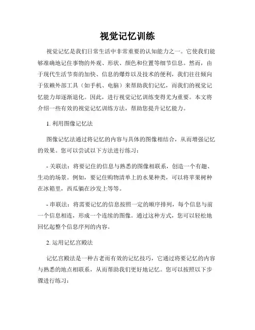 视觉记忆训练