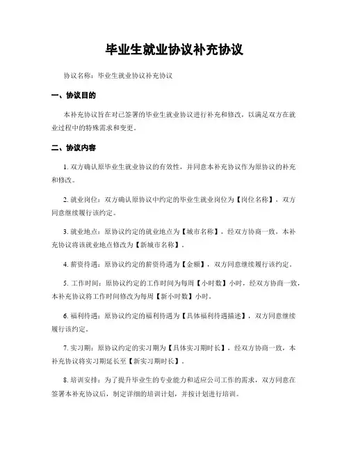 毕业生就业协议补充协议 (2)