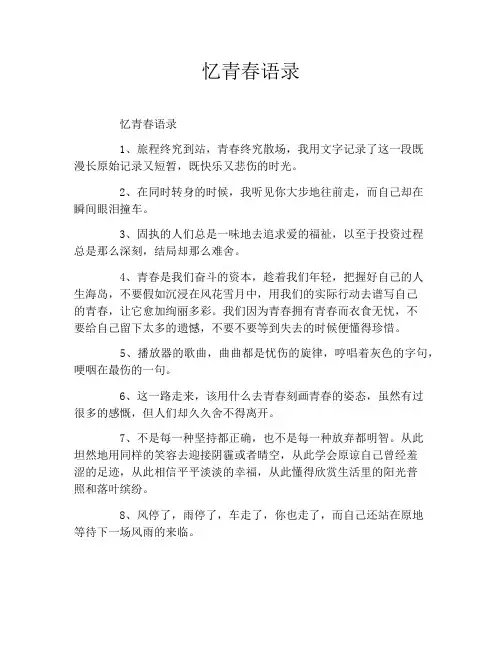 忆青春语录