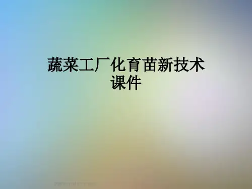 蔬菜工厂化育苗新技术课件