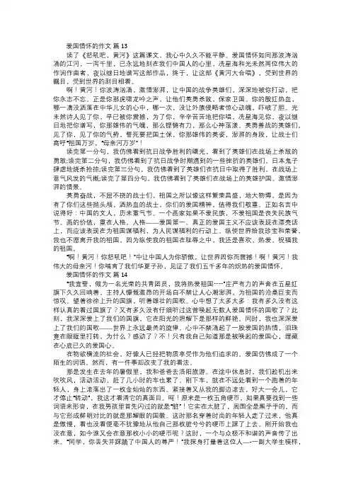 爱国情怀的作文五