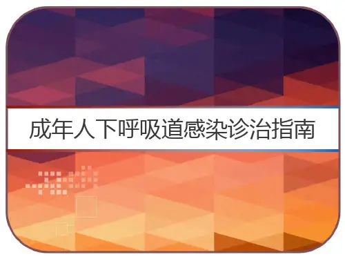 成年人下呼吸道感染诊治指南 PPT