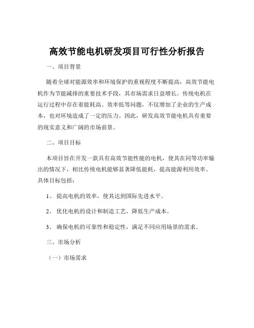 高效节能电机研发项目可行性分析报告