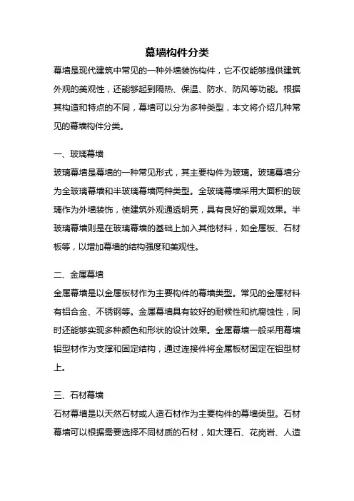 幕墙构件分类