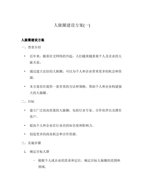 人脉圈建设方案(一)