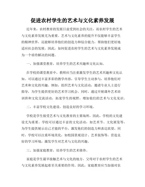 促进农村学生的艺术与文化素养发展