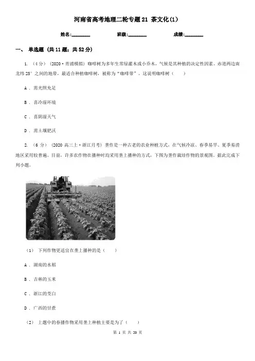 河南省高考地理二轮专题21 茶文化(1)