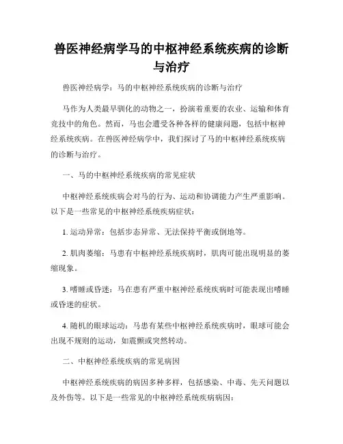 兽医神经病学马的中枢神经系统疾病的诊断与治疗