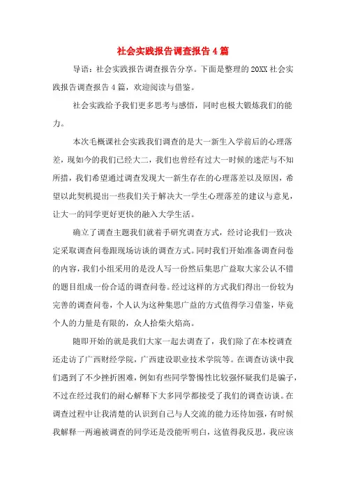 2019年社会实践报告调查报告4篇