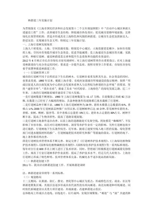 林荫道三年实施计划
