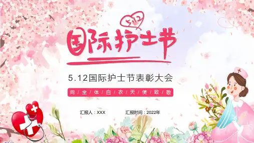 图文粉色卡通温馨国际护士节向白衣天使致敬培训PPT实用课件