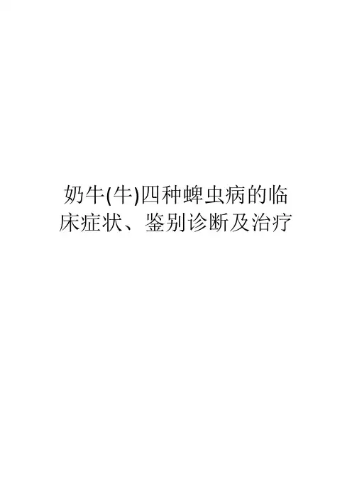 奶牛(牛)四种蜱虫病的临床症状、鉴别诊断及治疗