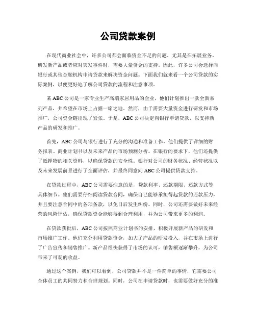 公司贷款案例