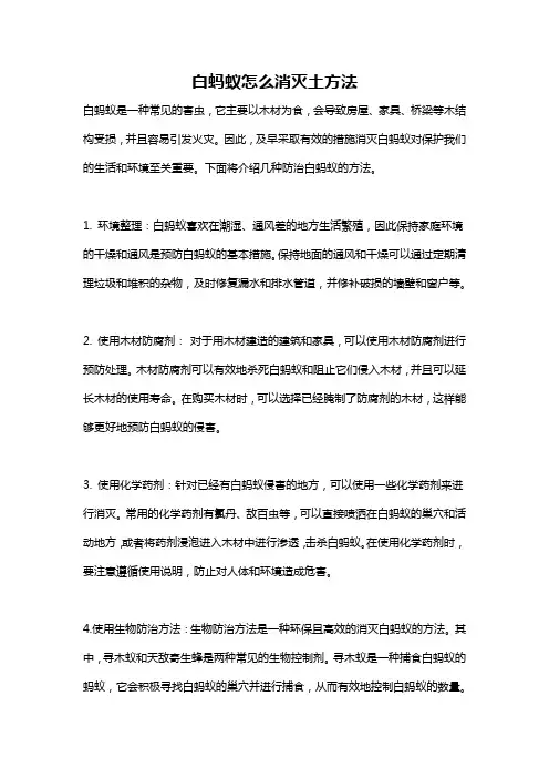 白蚂蚁怎么消灭土方法