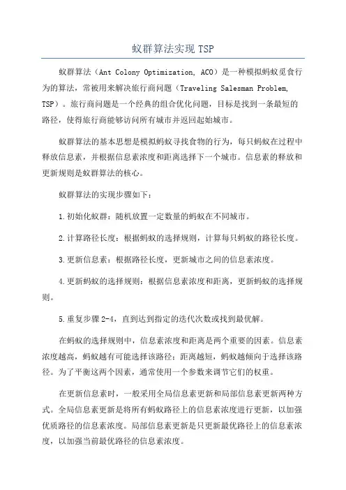 蚁群算法实现TSP