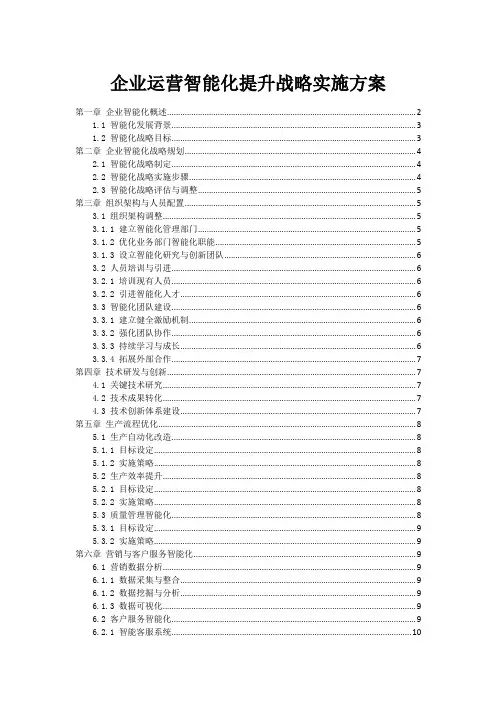 企业运营智能化提升战略实施方案