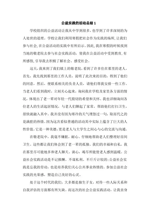 公益实践的活动总结5篇