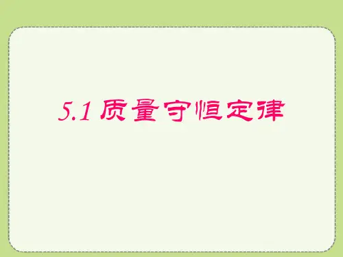 人教版化学九年级上册第五单元5.1《质量守恒定律》ppt课件 (共14张PPT)