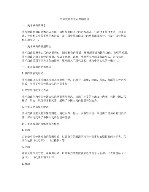 美术戏曲知识点归纳总结
